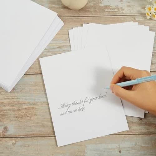 Toperd 50 Pack White Folded Cardstock Greeting Cards | 4x6 Inches, Blank, Premium 250GSM Paper thumbnail 5