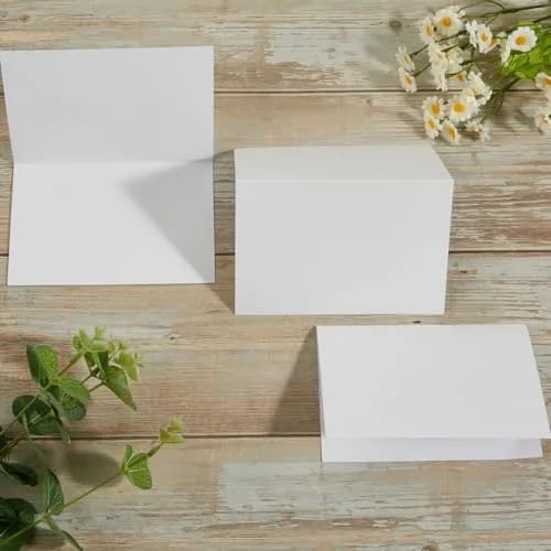 Toperd 50 Pack White Folded Cardstock Greeting Cards | 4x6 Inches, Blank, Premium 250GSM Paper thumbnail 6