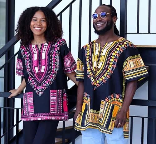 DA'IKI Dashiki Cotton Shirt African Tribal Kaftan Unisex X-Large | Vibrant Summer Cotton thumbnail 6