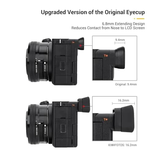 Kiorafoto Extended Eyecup for Sony A6700 Camera | Blocks Stray Light & Protects Viewfinder thumbnail 4