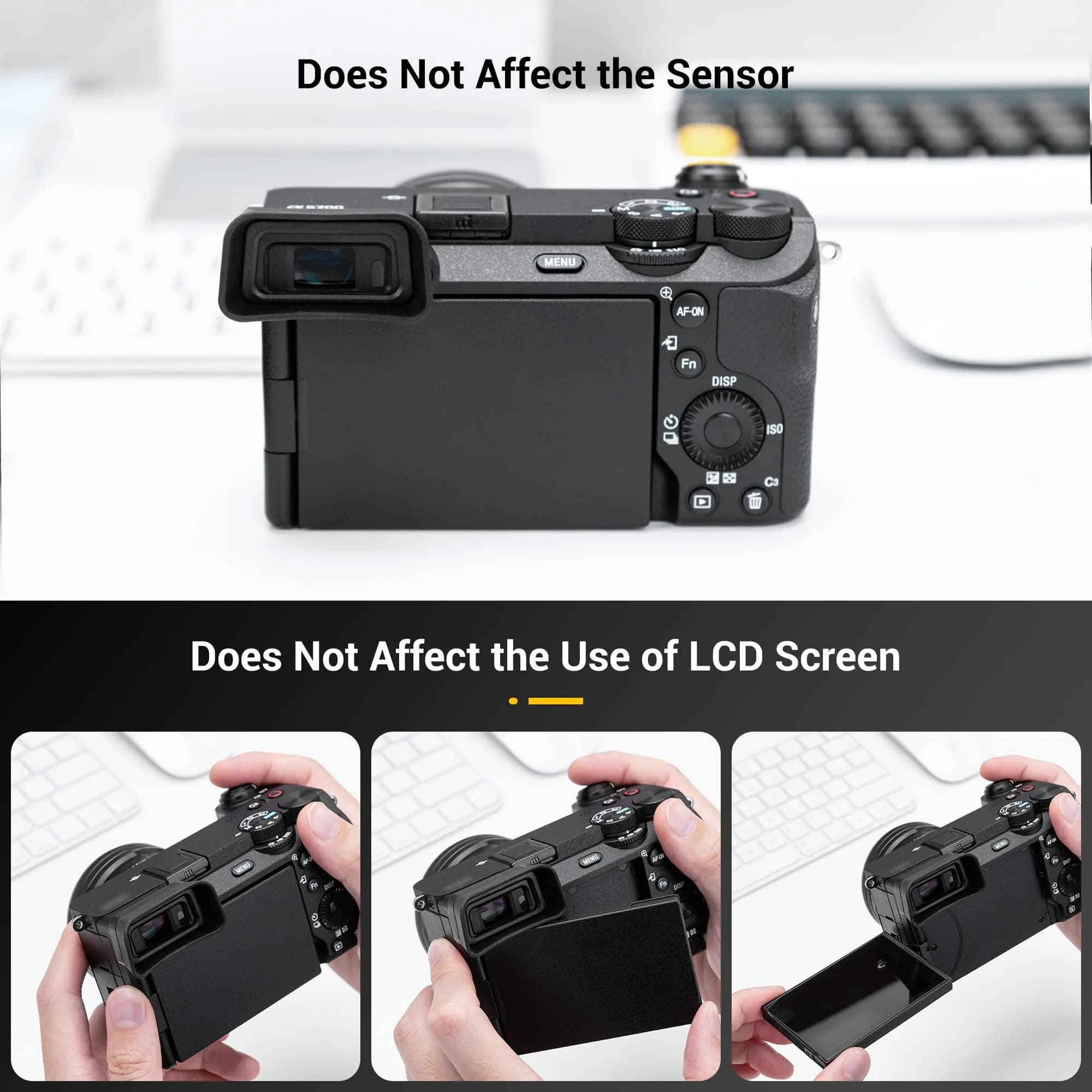 Kiorafoto Extended Eyecup for Sony A6700 Camera | Blocks Stray Light & Protects Viewfinder - view 5