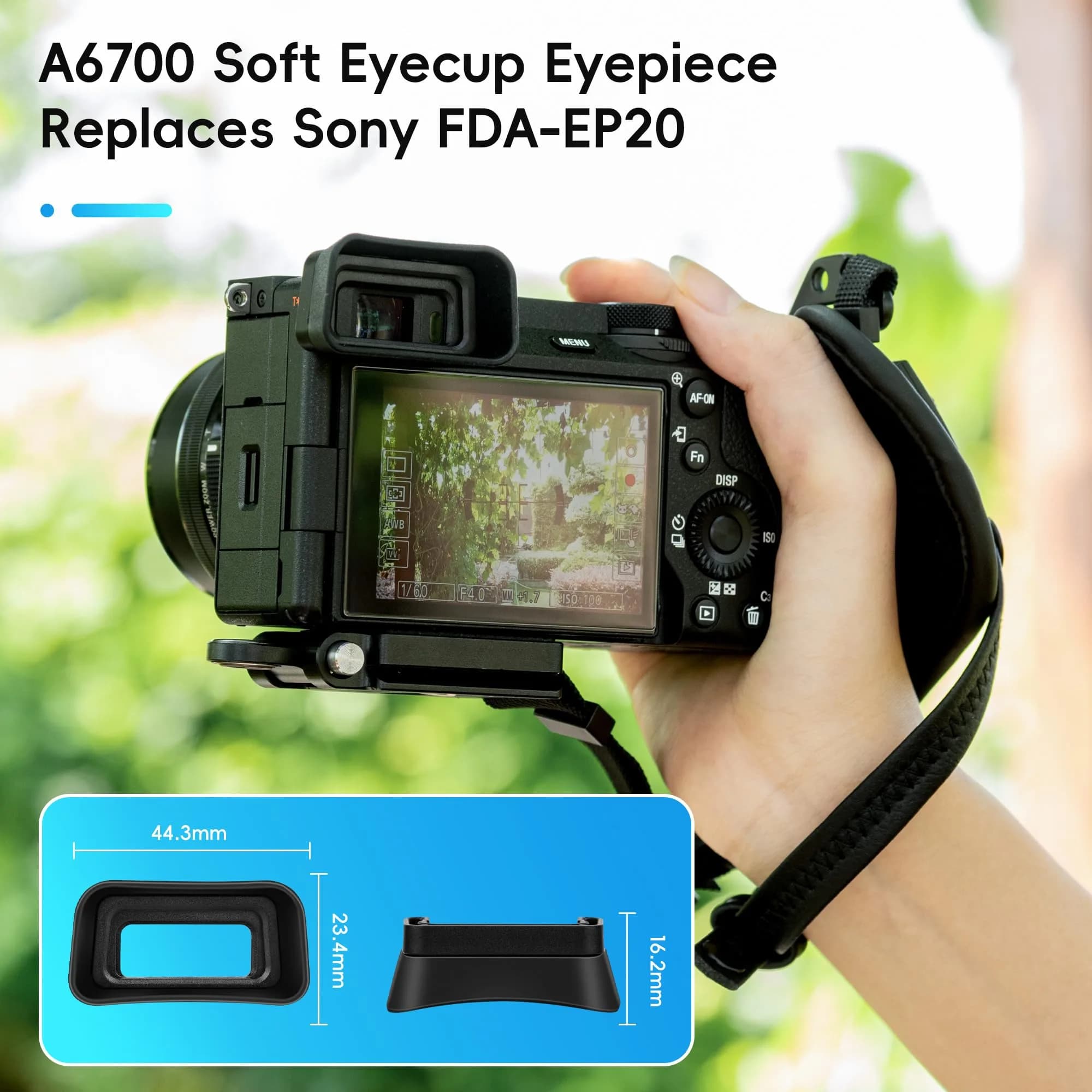 Kiorafoto Extended Eyecup for Sony A6700 Camera | Blocks Stray Light & Protects Viewfinder - view 2