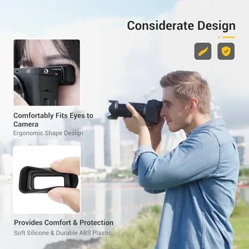 Kiorafoto Extended Eyecup for Sony A6700 Camera | Blocks Stray Light & Protects Viewfinder thumbnail 3