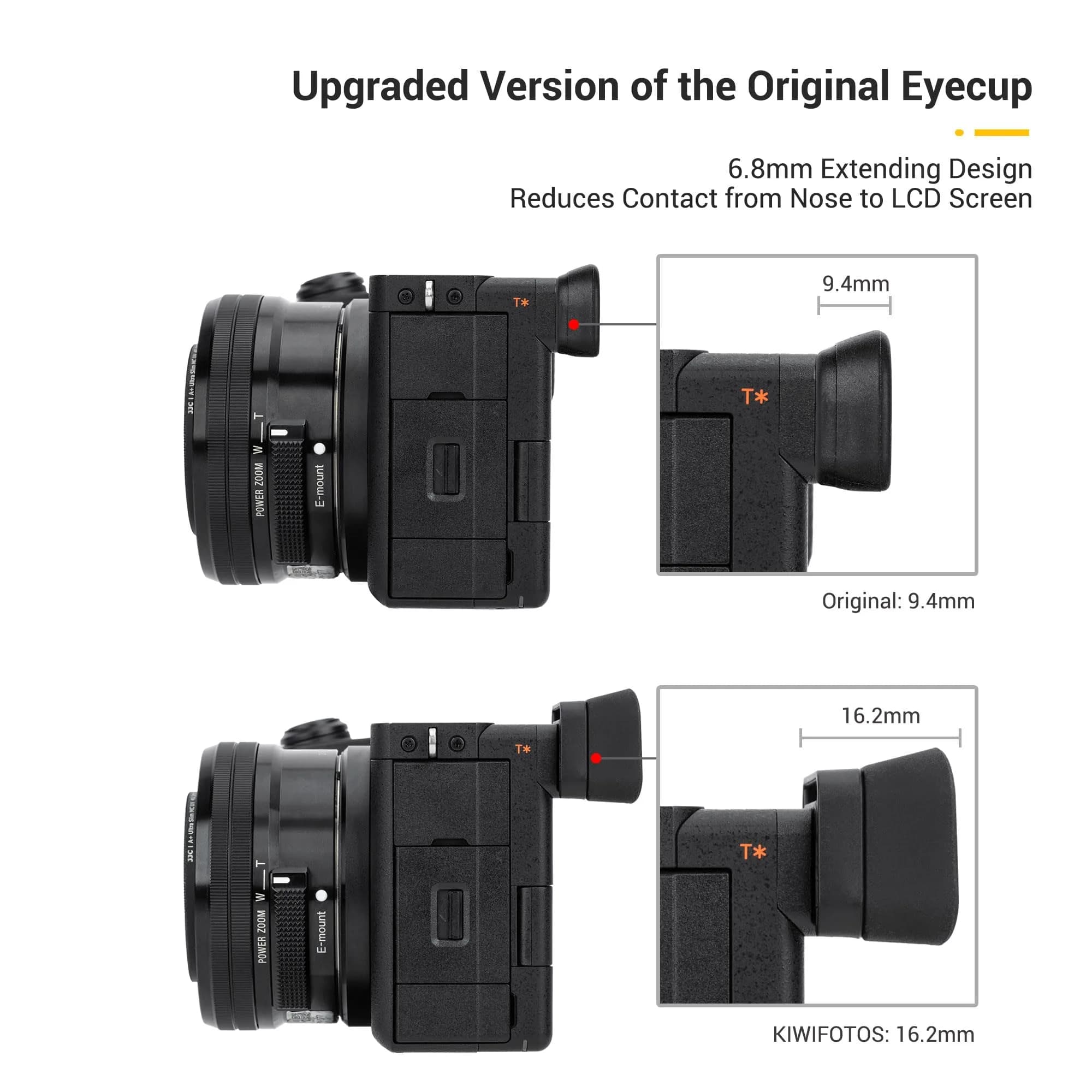 Kiorafoto Extended Eyecup for Sony A6700 Camera | Blocks Stray Light & Protects Viewfinder - view 4