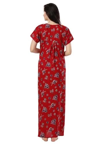 Soulemo Women's Alpine Nighty 1642 L - Bust 44 (163cm / 56in Length) | Classic Floral Print Nightgown thumbnail 5