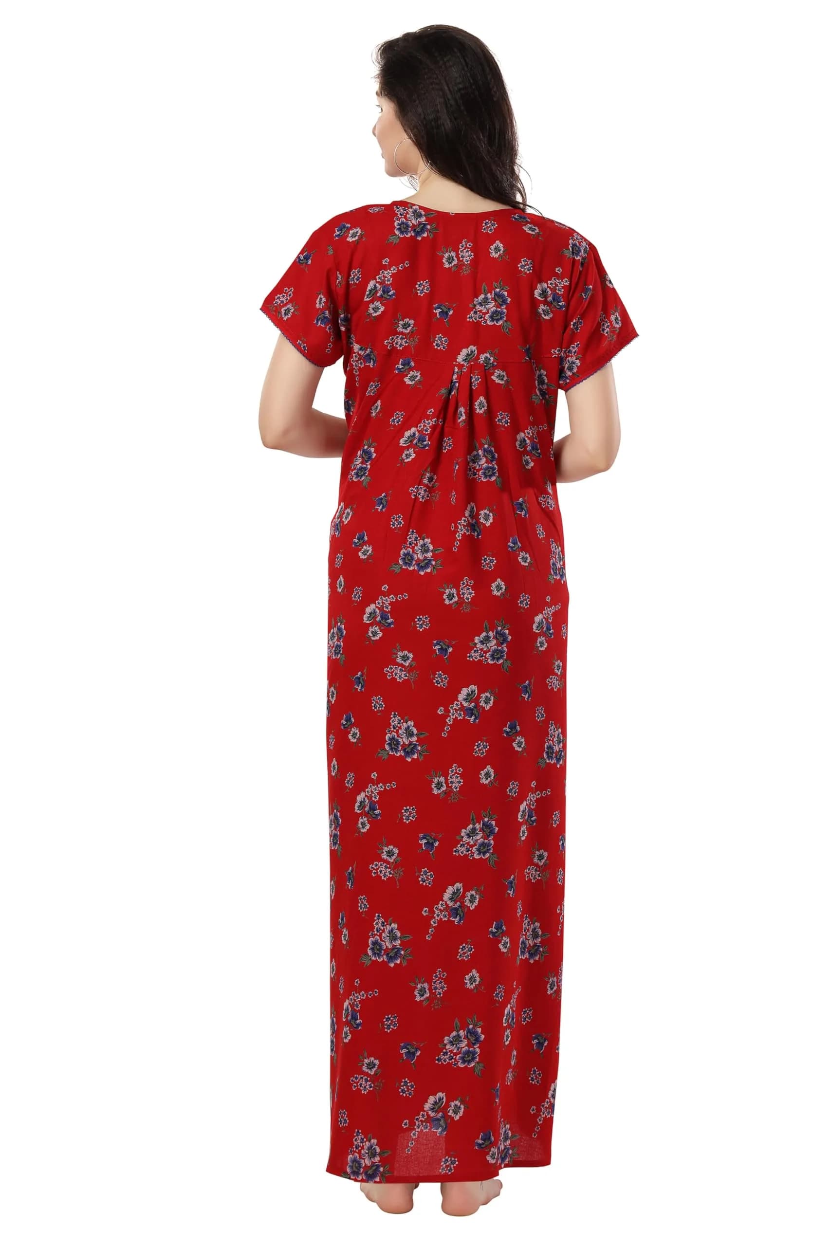 Soulemo Women's Blended Alpine Nighty XXL (58 inches) | Red 10, V-Neck, Short Sleeve - view 5