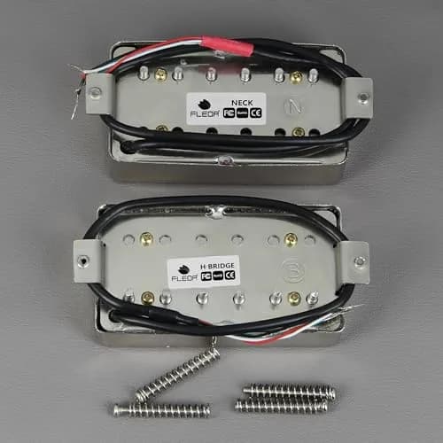 FLEOR Alnico 5 Guitar Humbucker Pickup Set Chrome Neck+Bridge Pickup | 7-8kΩ Neck, 14-15kΩ Bridge thumbnail 5