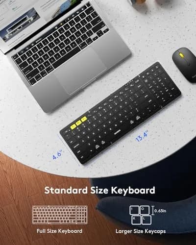Samsers Foldable Keyboard and Mouse Combo, Full-Size Portable Travel Keyboard & Rechargeable Wireless Mouse | Bluetooth 5.0 + 2.4G thumbnail 3