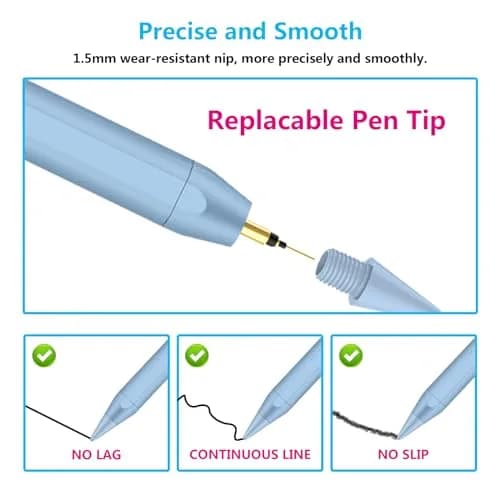 Tresoba Stylus Pencil for Apple iPad 2018-2026 | Palm Rejection & Fast Charge (165mm, Blue) thumbnail 4