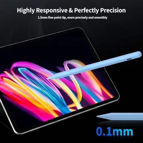 Tresoba Stylus Pencil for Apple iPad 2018-2026 | Palm Rejection & Fast Charge (165mm, Blue) thumbnail 7