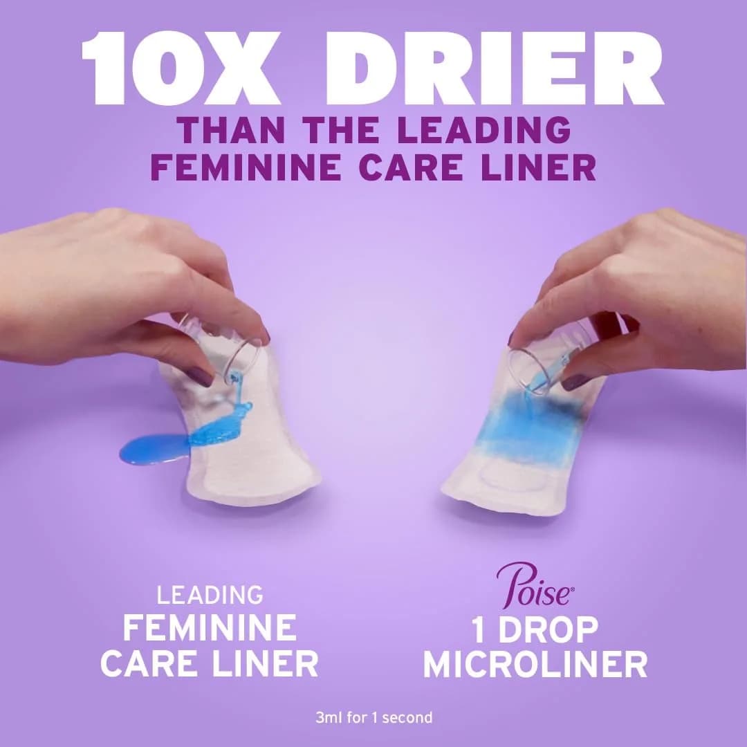 Poise Daily Microliners Incontinence Panty Liners 50 Count | 10x Drier Than Leading Feminine Care Liner - view 5