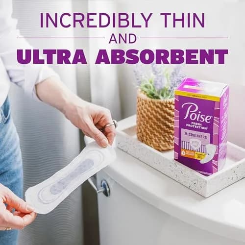 Poise Daily Microliners Incontinence Panty Liners 50 Count | 10x Drier Than Leading Feminine Care Liner thumbnail 6