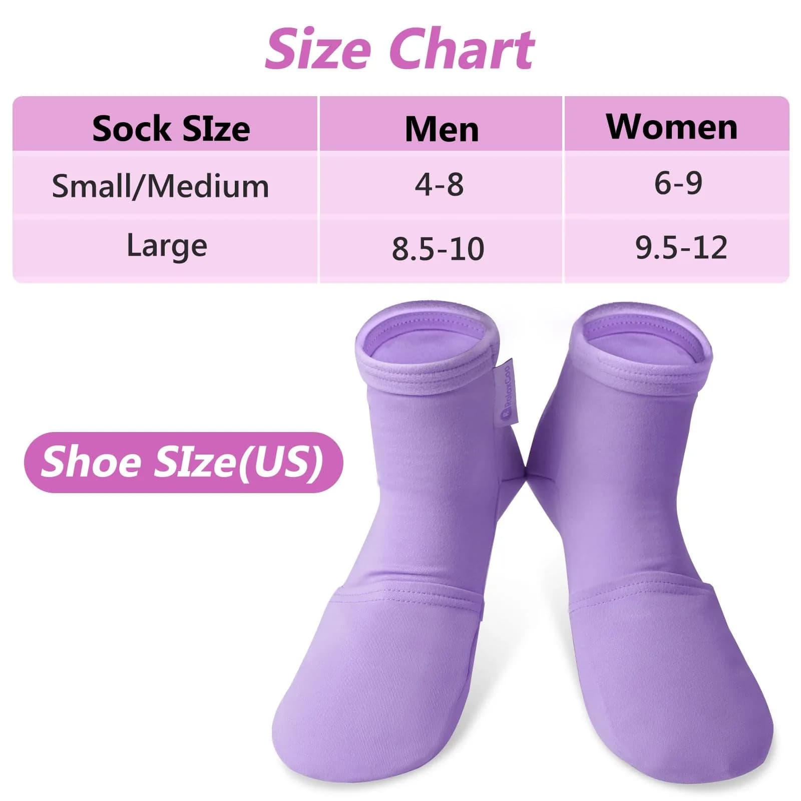 RelaxCoo Cold Therapy Socks & Hand Ice Pack Gloves, Purple, Large | For Neuropathy, Arthritis, Plantar Fasciitis Pain Relief - view 3