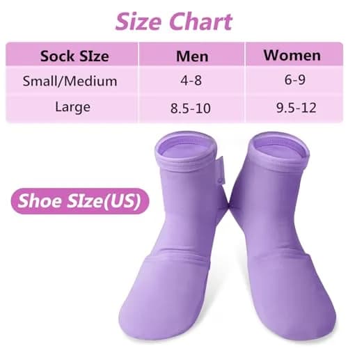 RelaxCoo Cold Therapy Socks & Hand Ice Pack Gloves, Purple, Large | For Neuropathy, Arthritis, Plantar Fasciitis Pain Relief thumbnail 3