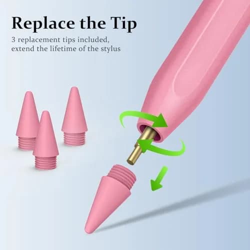 MEKO Stylus Pen for iPad 2018-2026, Pink | Tilt & Palm Rejection, Fast Charging, 1.5mm Fine Tip thumbnail 4