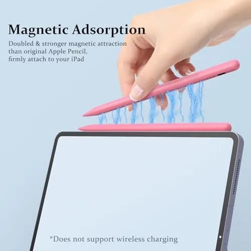 MEKO Stylus Pen for iPad 2018-2026, Pink | Tilt & Palm Rejection, Fast Charging, 1.5mm Fine Tip thumbnail 6