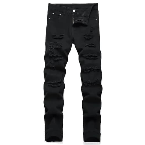 Liuhond Men's Ripped Distressed Straight Fit Denim Jeans 36 | Casual, Durable & Trendy thumbnail 1
