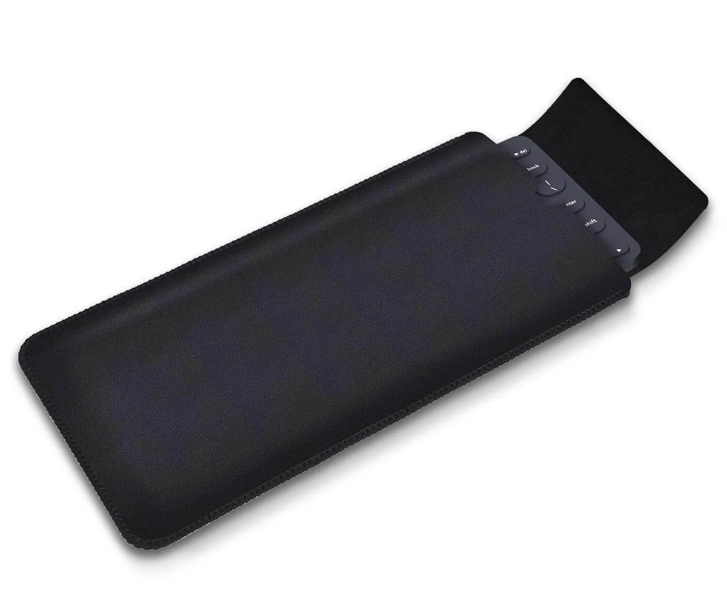 LEZE Protective Keyboard Sleeve Case for Logitech K380 & Pebble 2, Black | Travel-Ready PU Leather Bag — Logitech K380