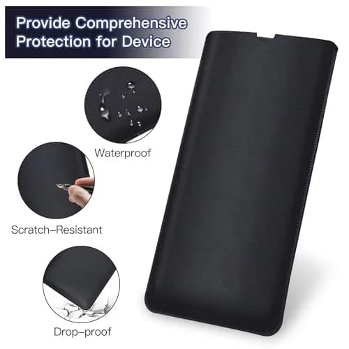 LEZE Protective Keyboard Sleeve Case for Logitech K380 & Pebble 2, Black | Travel-Ready PU Leather Bag thumbnail 4