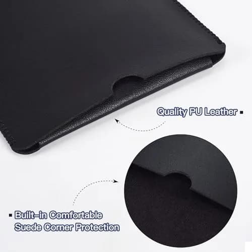 LEZE Protective Keyboard Sleeve Case for Logitech K380 & Pebble 2, Black | Travel-Ready PU Leather Bag thumbnail 3