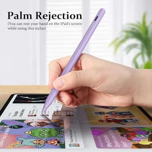 MEKO Stylus Pen for iPad 2018-2026 | Ultra-Fine Tip, Palm Rejection, Fast Charging (Purple) thumbnail 4