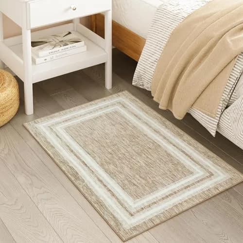 OJIA Modern Bohemian Border Area Rug 0.71m x 0.91m (2'x3') | Non-Slip, Washable, Low Pile for Entryway & Kitchen thumbnail 8
