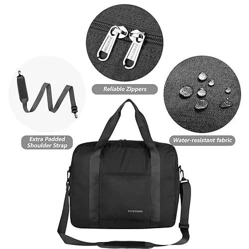 F.FETIVIN Personal Item Bag 17.7x12.6x6.3 | Foldable Travel Duffel for Women & Men, 25L thumbnail 6