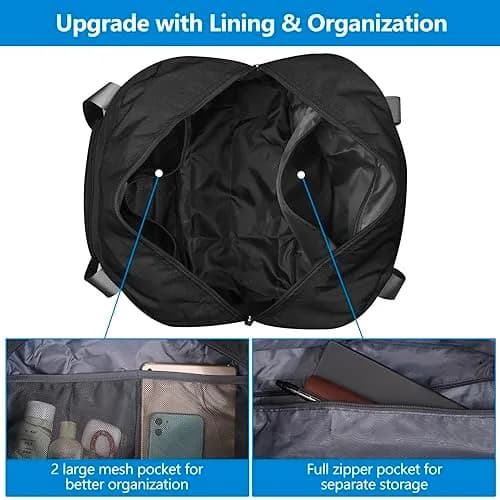 F.FETIVIN Personal Item Bag 17.7x12.6x6.3 | Foldable Travel Duffel for Women & Men, 25L thumbnail 7