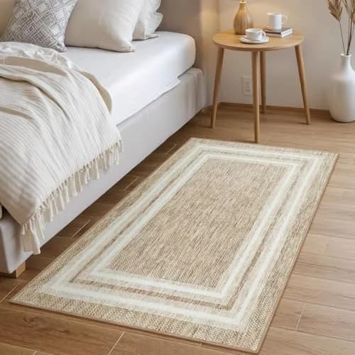 OJIA Modern Bordered Washable Rug 90cm (3') x 152cm (5') | Non-Slip Indoor Entryway Rug thumbnail 7