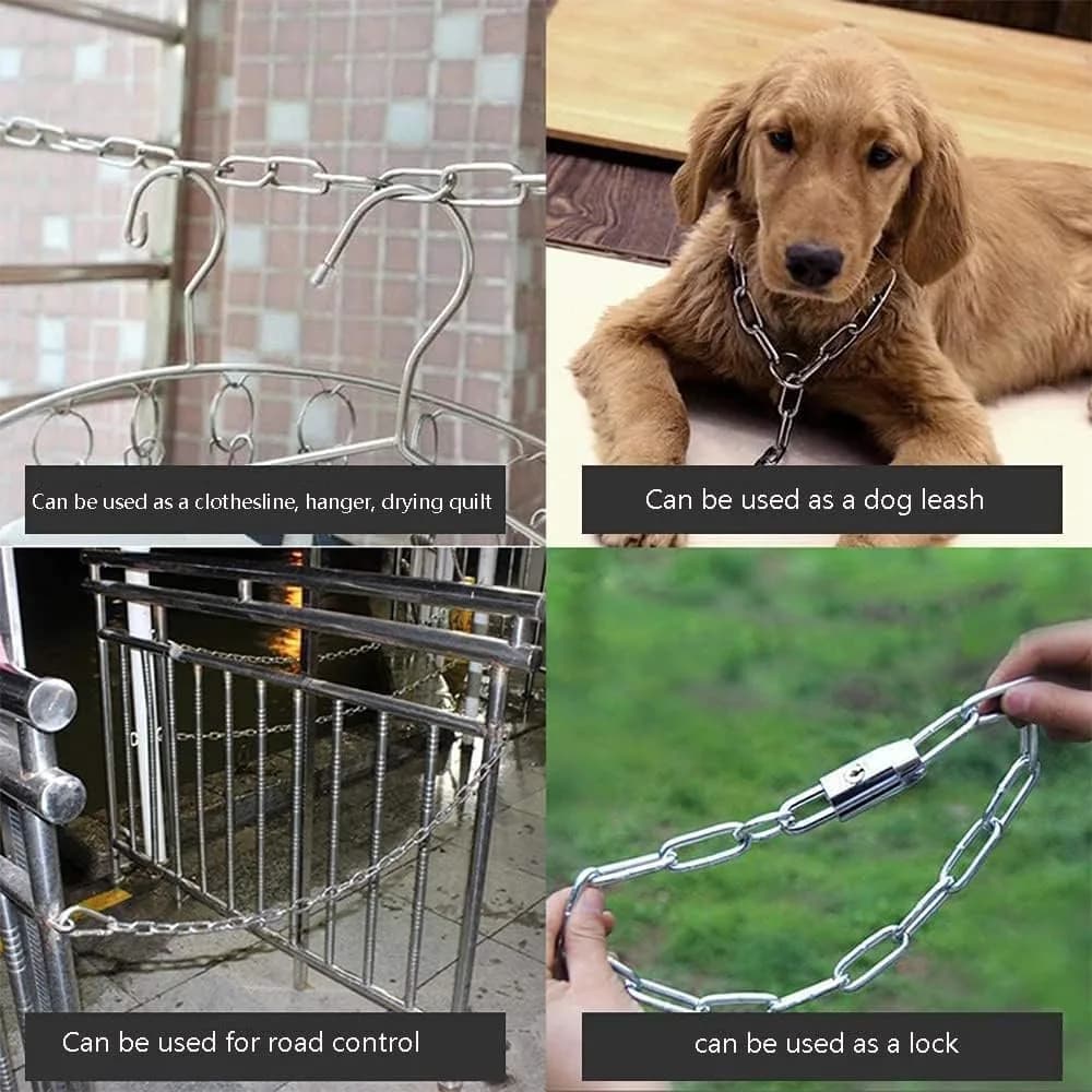 4every SUS304 Stainless Steel Chain 3mm x 3m (0.12" x 9.8ft) | Light Duty Utility Chain for Home & Outdoor Use - view 5
