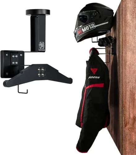 ONETIGRIS Motorcycle Helmet Holder Wall Mount | Heavy-Duty Gear Organizer for Police, Cycling & Sports Equipment thumbnail 1
