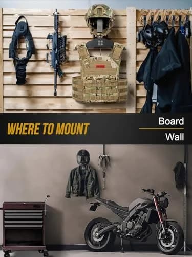 ONETIGRIS Motorcycle Helmet Holder Wall Mount | Heavy-Duty Gear Organizer for Police, Cycling & Sports Equipment thumbnail 4