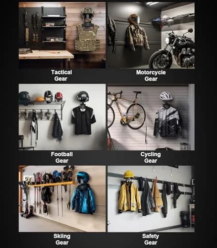 ONETIGRIS Motorcycle Helmet Holder Wall Mount | Heavy-Duty Gear Organizer for Police, Cycling & Sports Equipment thumbnail 3