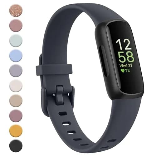 Meliya Fitbit Inspire 3 Wristband Midnight | Soft Silicone Sport Strap (130-205mm) thumbnail 1