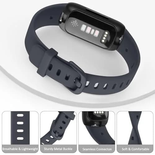 Meliya Fitbit Inspire 3 Wristband Midnight | Soft Silicone Sport Strap (130-205mm) thumbnail 4