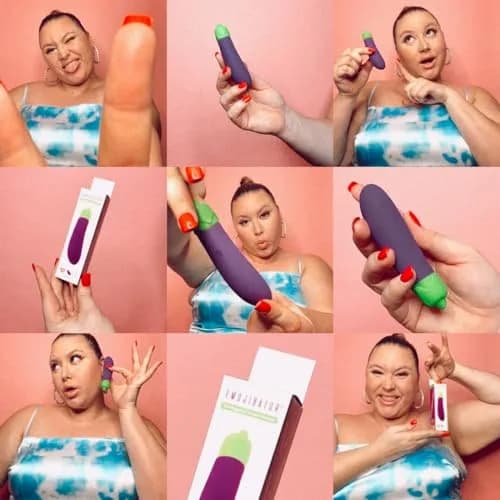 Emojibator Eggplant Personal Massager 4.84in Waterproof Silicone USB Rechargeable | 10 Vibration Settings thumbnail 4