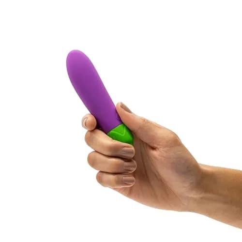Emojibator Eggplant Personal Massager 4.84in Waterproof Silicone USB Rechargeable | 10 Vibration Settings thumbnail 2