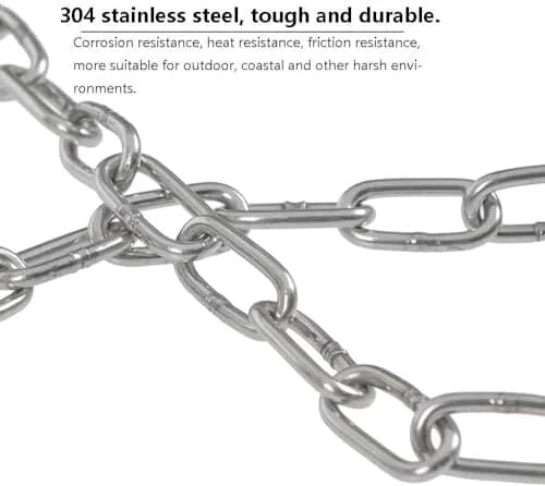 4every SUS304 Stainless Steel Chain 3m (0.1 inches / 2.5mm) | Light Duty Utility Chain for Home & Outdoor Use thumbnail 4