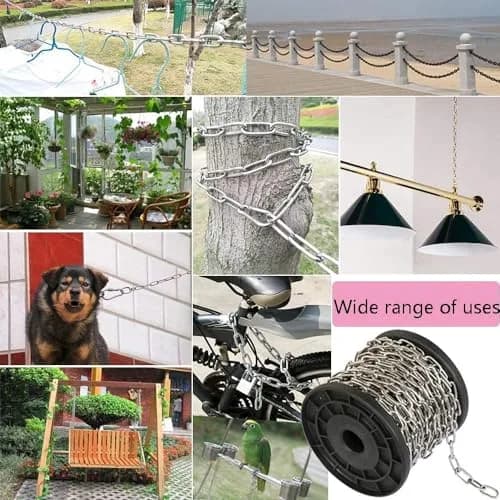 4every SUS304 Stainless Steel Chain 3m (0.1 inches / 2.5mm) | Light Duty Utility Chain for Home & Outdoor Use thumbnail 6