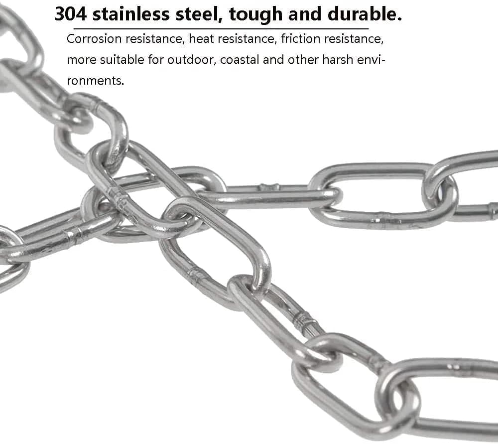 4every SUS304 Stainless Steel Chain 3m (0.1 inches / 2.5mm) | Light Duty Utility Chain for Home & Outdoor Use - view 4