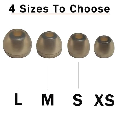 Mijusun Silicone Replacement Ear Tips for Sony WF-1000XM5/XM4/LinkBuds S/WF-C500 (4 Pairs, XS/S/M/L) | Noise Isolating Secure Fit thumbnail 4