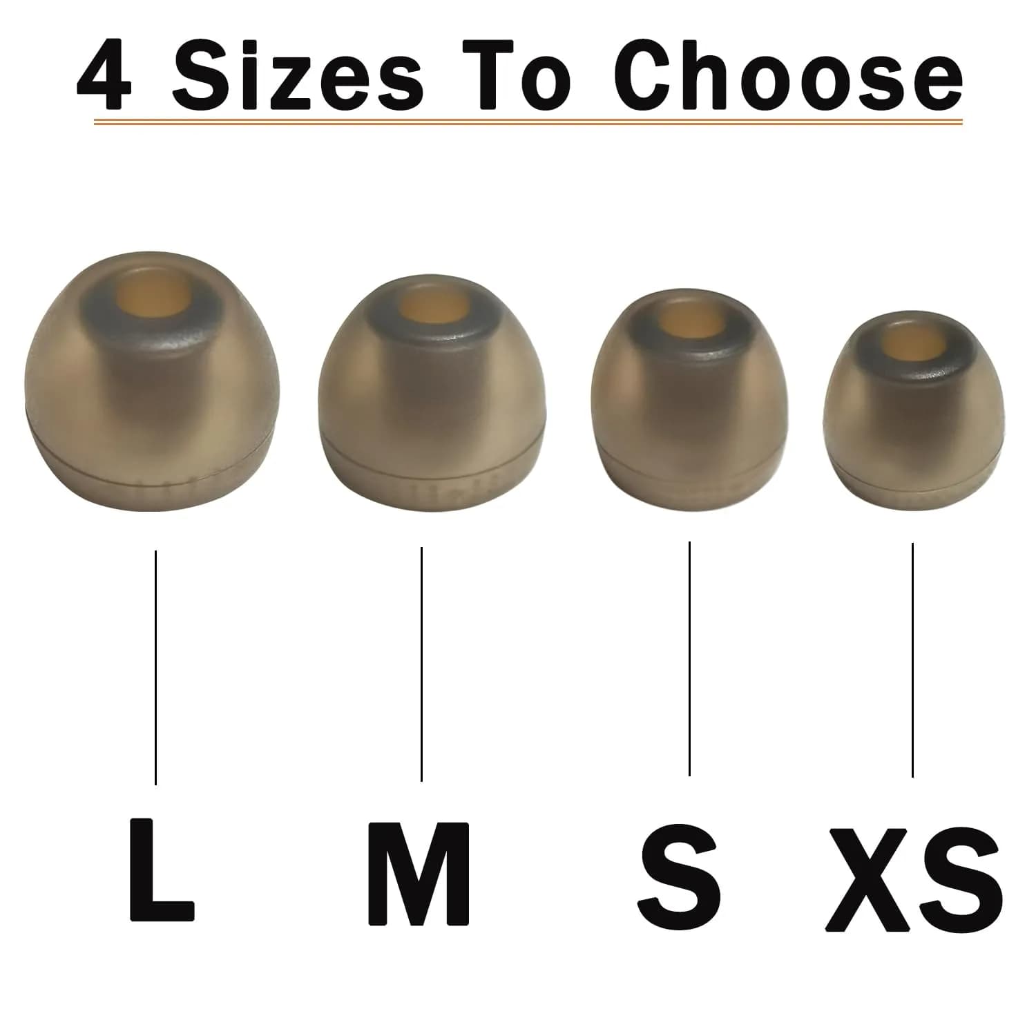 Mijusun Silicone Replacement Ear Tips for Sony WF-1000XM5/XM4/LinkBuds S/WF-C500 (4 Pairs, XS/S/M/L) | Noise Isolating Secure Fit - view 4