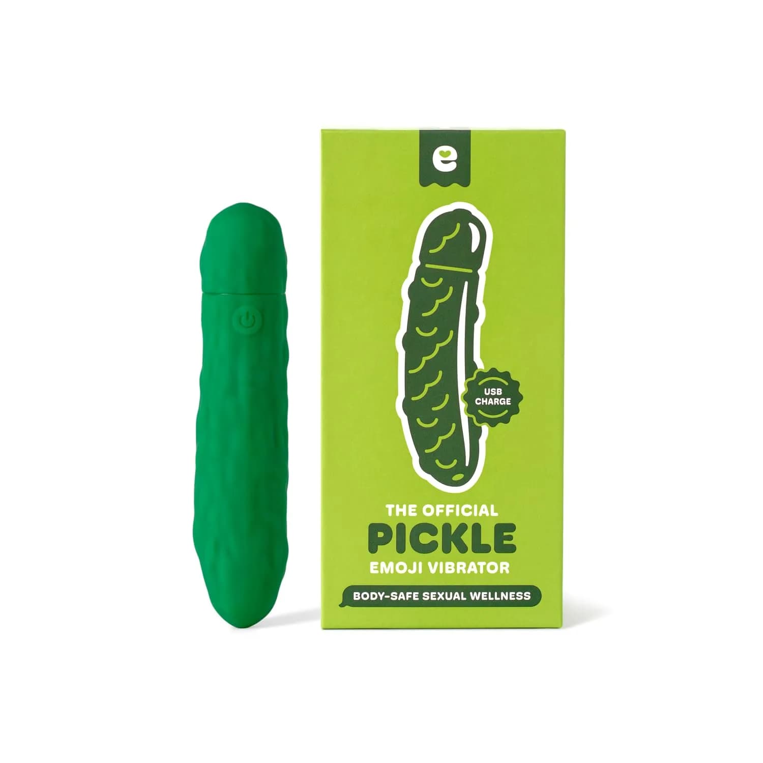 Emojibator Pickle Personal Massager 4.8in Waterproof Silicone USB Rechargeable