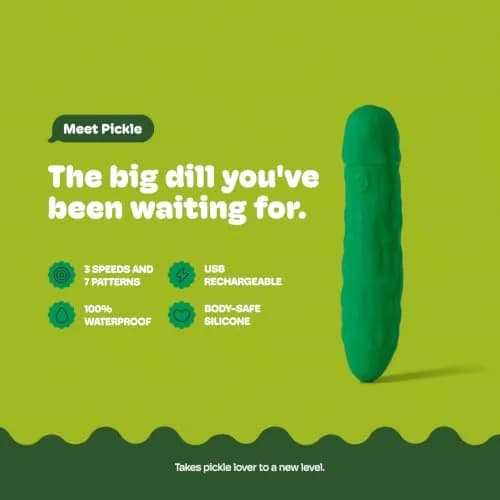 Emojibator Pickle Personal Massager 4.8in Waterproof Silicone USB Rechargeable thumbnail 2