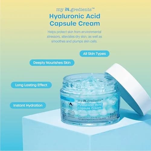 masque BAR Hydrating Capsule Cream Face Moisturizer 50ml | Hyaluronic Acid & Niacinamide for Dry & Sensitive Skin thumbnail 2