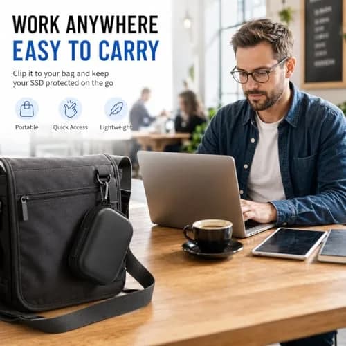 ANKHOH Carrying Case for Crucial X10 X9 Pro 4TB/2TB/1TB | Travel Hard Drive Bag, Compact & Shockproof thumbnail 9