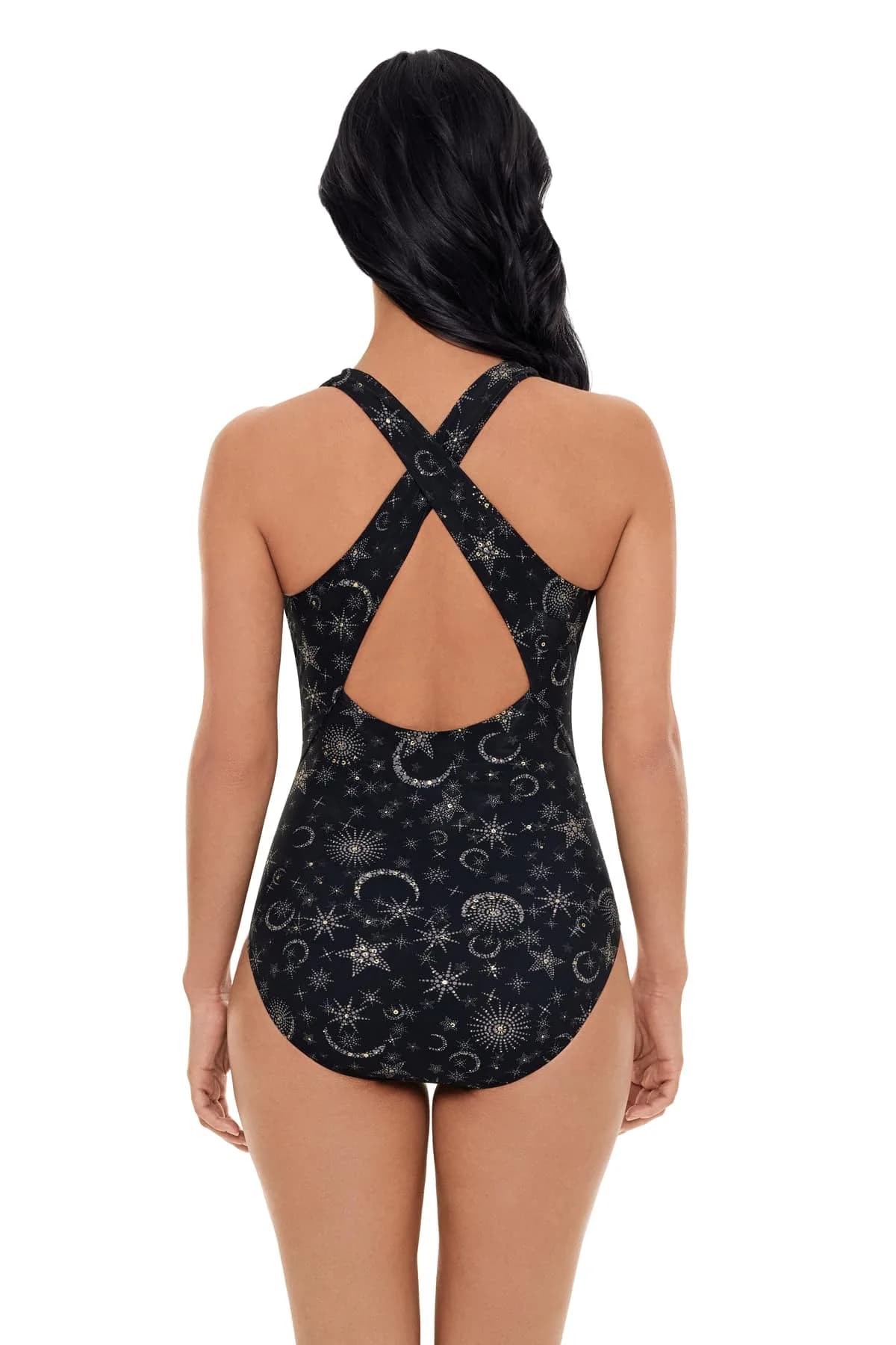 MagicSuit Lucky Stars Halle Soft Cup One Piece Swimsuit, Black/Gold, 08 | Allover Slimming & Supportive Fit thumbnail 3