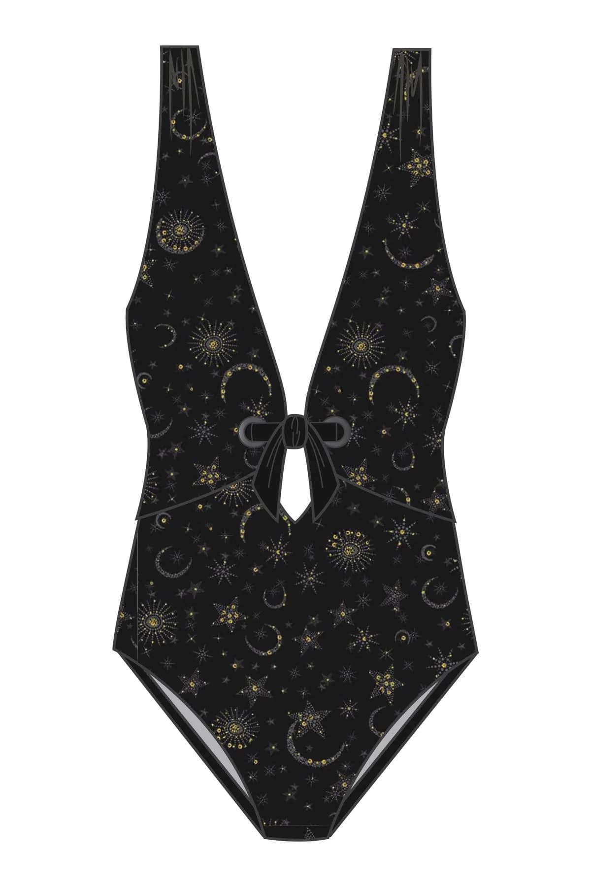 MagicSuit Lucky Stars Halle Soft Cup One Piece Swimsuit, Black/Gold, 08 | Allover Slimming & Supportive Fit thumbnail 4