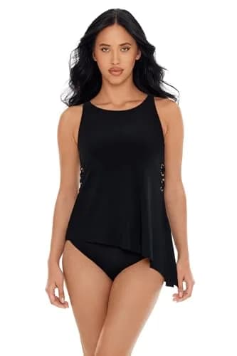 MagicSuit Women's Hoops Gabriella Underwire Tankini Top Separate, Black, 08 | Adjustable Support & Versatile Hem thumbnail 1