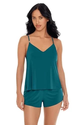 MagicSuit Women's Solid Mila Romper Swimsuit 14 | Slimming, Soft Cup, Peacock thumbnail 1